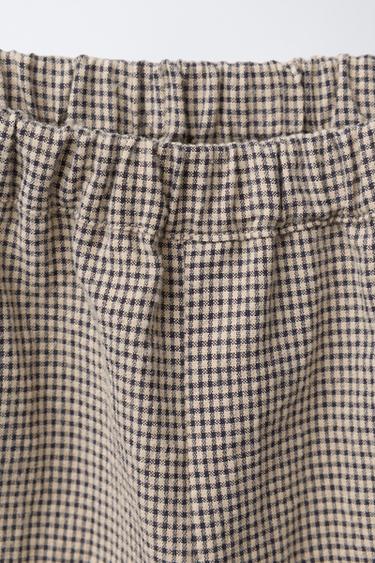 GINGHAM CHECK TROUSERS - Black / Ecru by Zara - Image 2