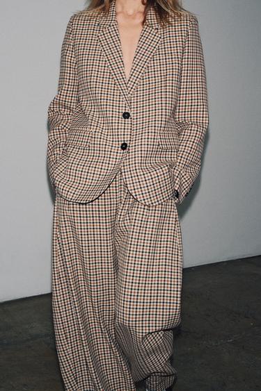 Zara ZW COLLECTION PLAID PANTS - Multicolored