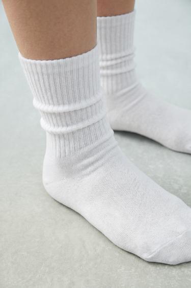 3-PACK OF PLAIN LONG SOCKS - White by Zara