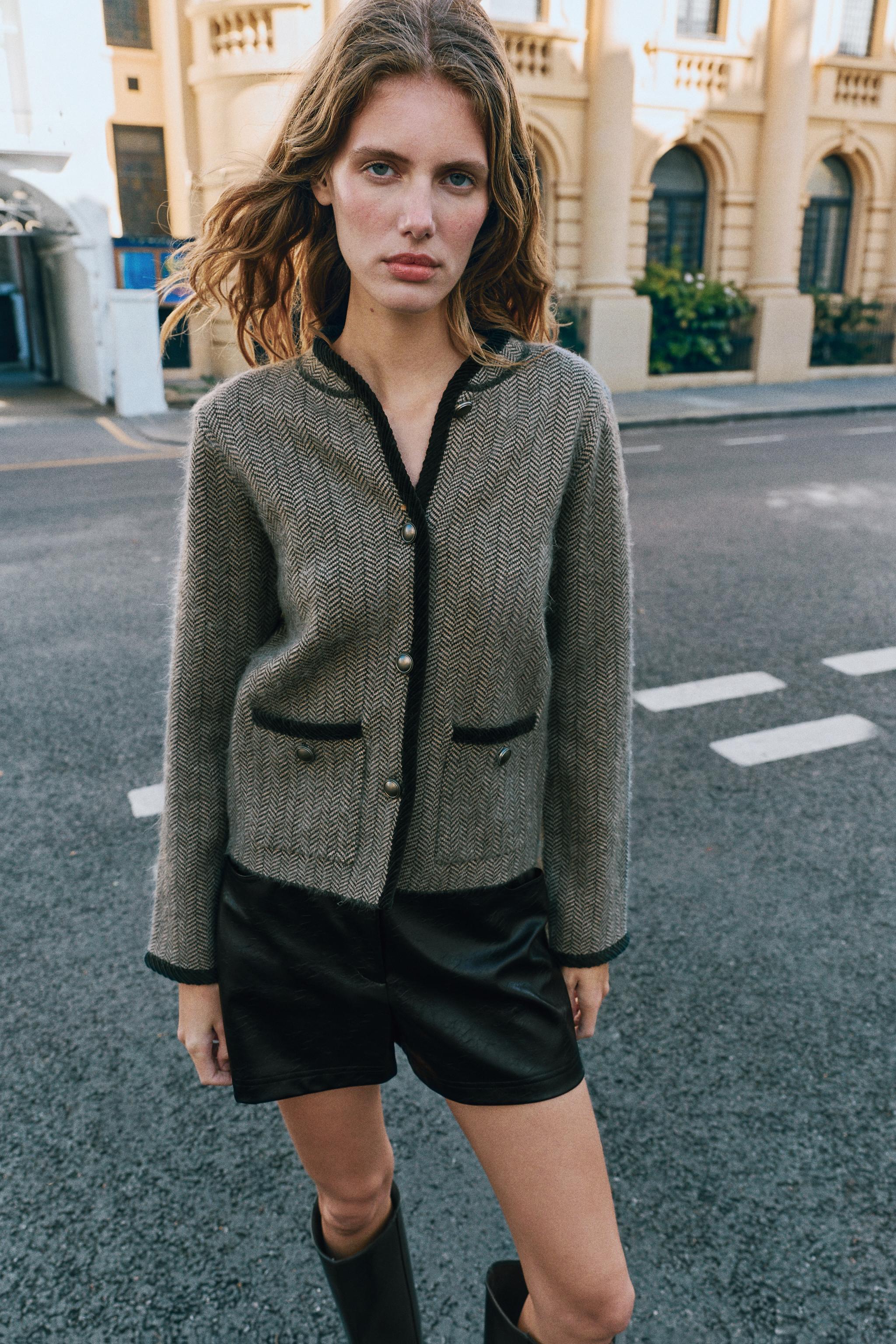 GILET EN MAILLE À CHEVRONS