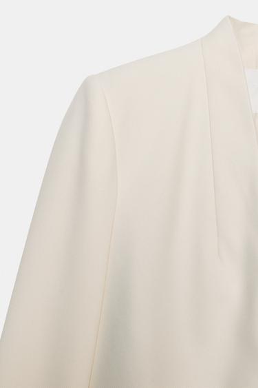 BLAZER LONGUE SANS REVERS ZW COLLECTION - Beige clair de Zara - Image 9
