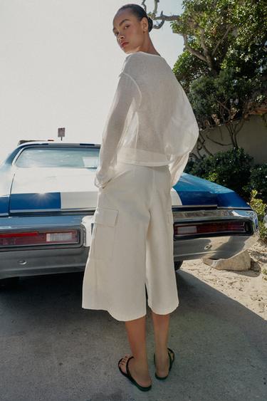 LONG CARGO BERMUDA SHORTS - Ecru by Zara - Image 3