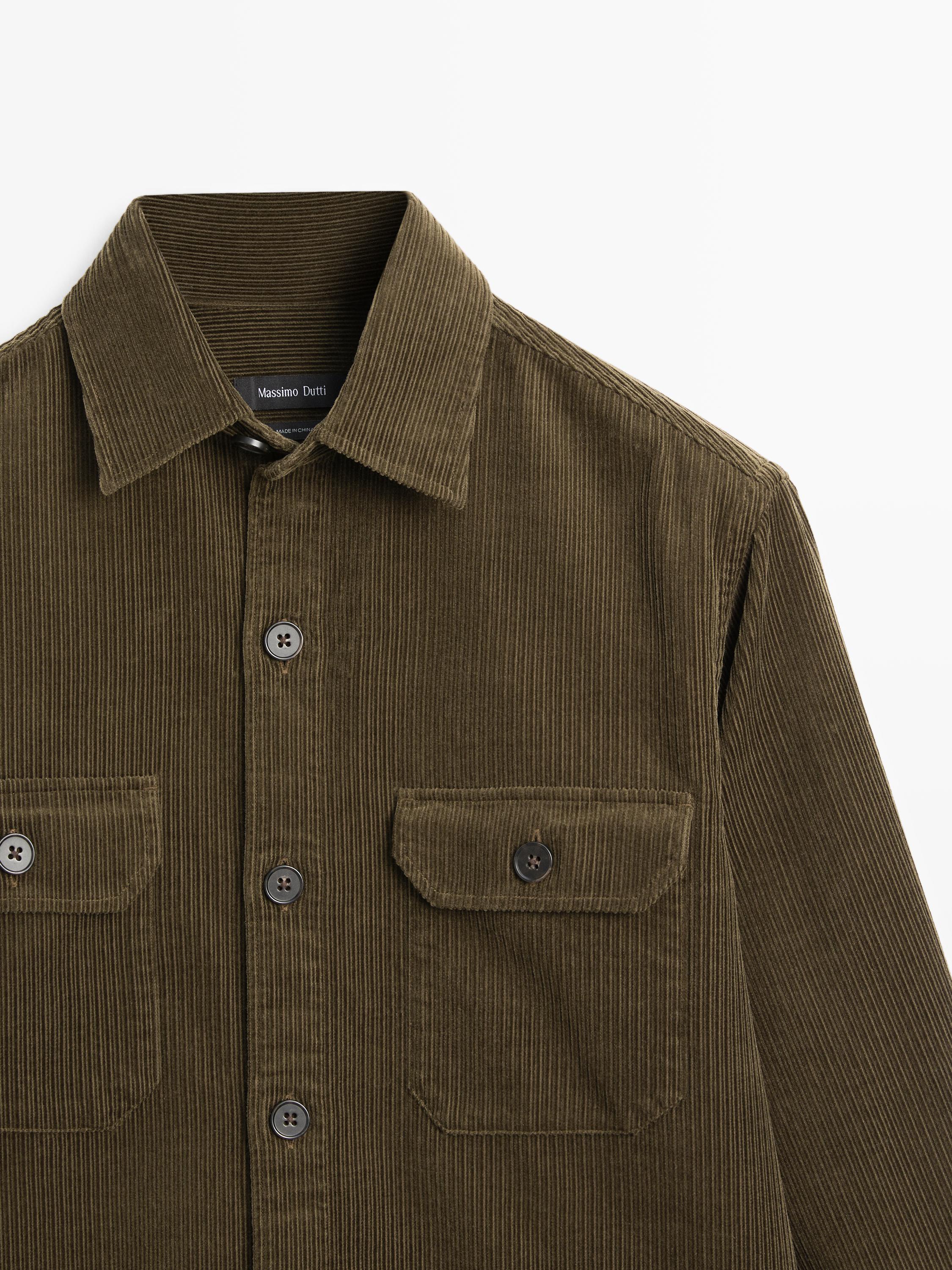 Corduroy overshirt with pockets