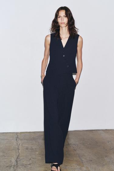 WEITE HOSE MIT BUNDFALTEN, ZW COLLECTION - Marineblau von Zara - Bild 0