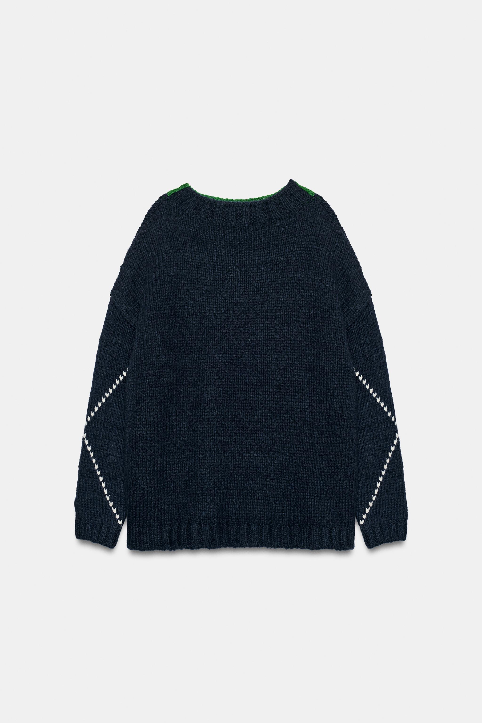 PULL OVERSIZE EN MAILLE À LOSANGES