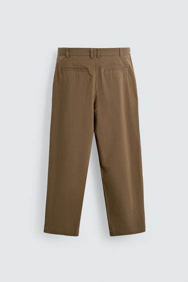 PANTALON TECHNIQUE COUPE LARGE DE COSTUME - Camel clair de Zara - Image 7