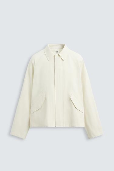 COTTON-LINEN JACKET - LIMITED EDITION - Oyster-white by Zara
