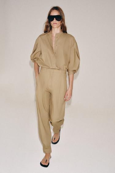 ZW COLLECTION LIMITED EDITION POPLIN SHIRT - Sand by Zara