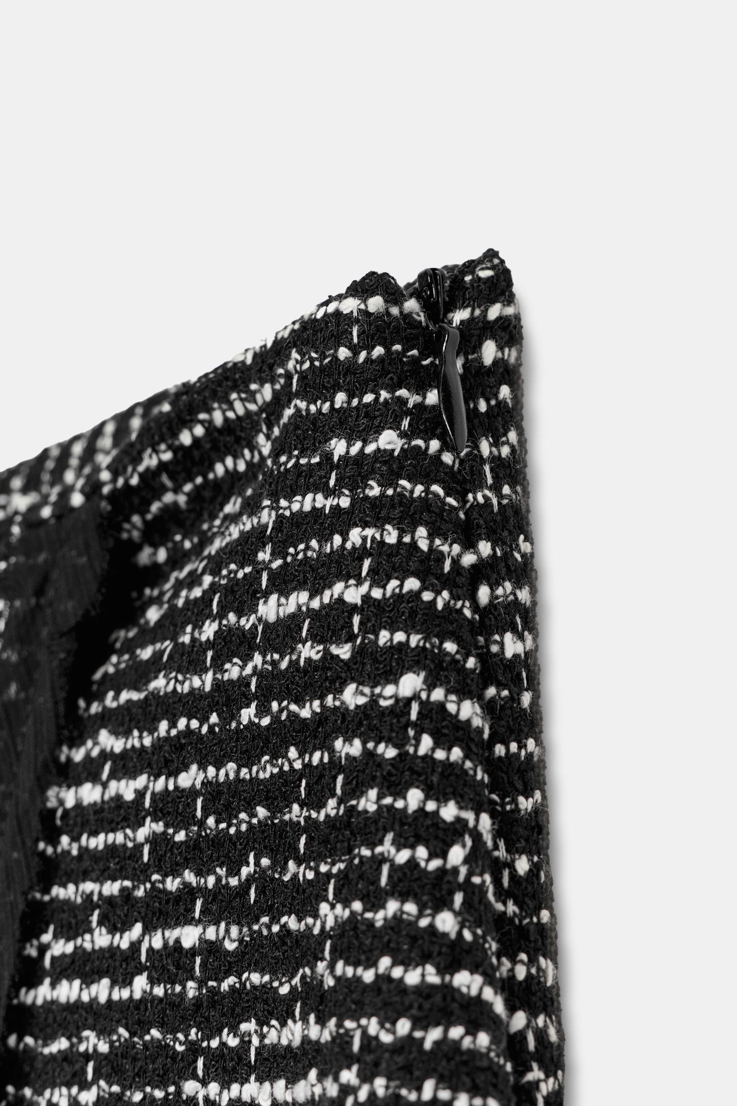 Женская юбка Zara Structured Combined MIDI, цвет: Чёрный / Белый — фото 9