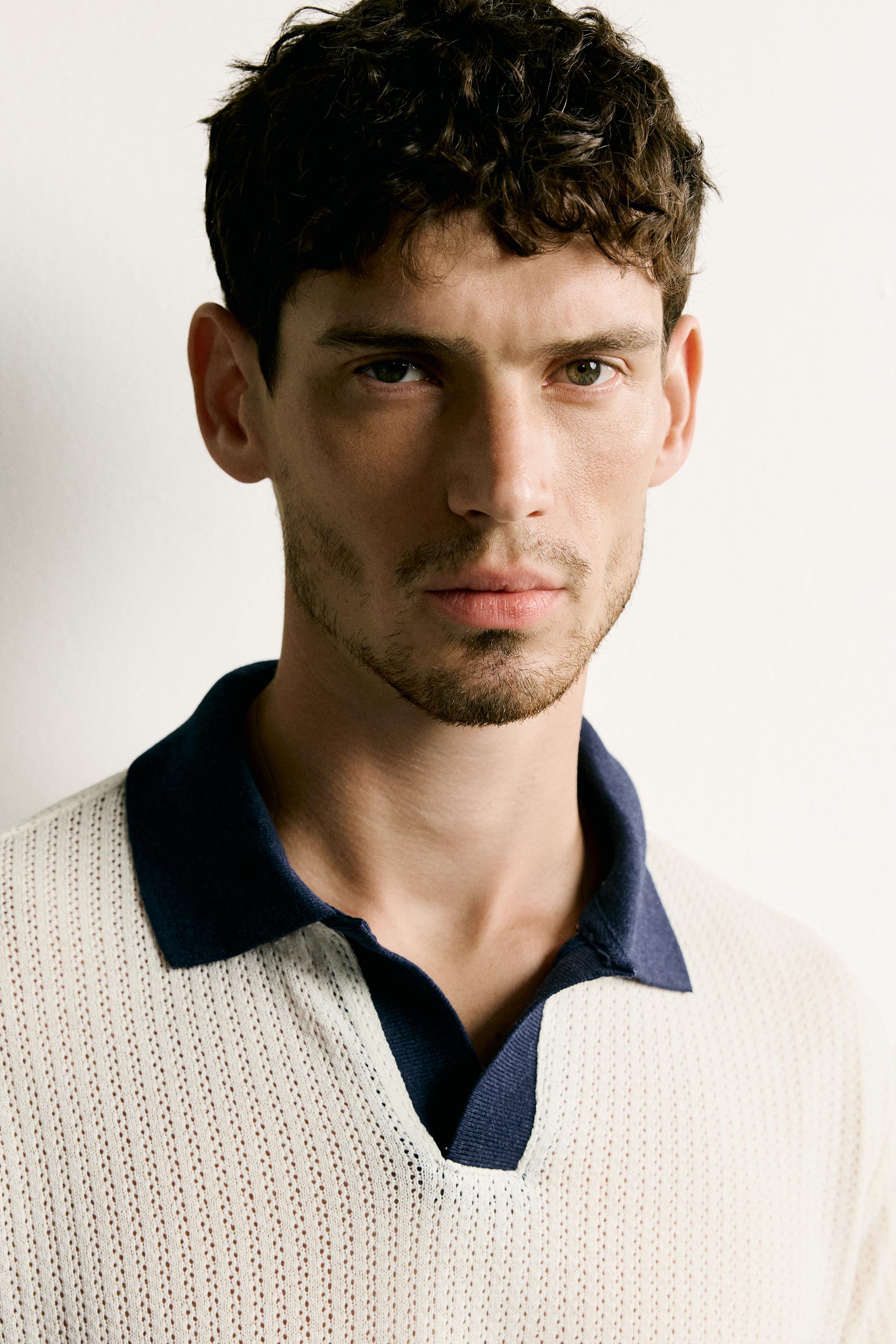 POLO REGULAR FIT À STRUCTURE AJOURÉE