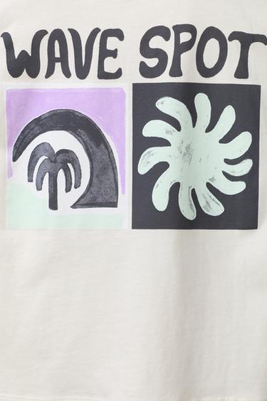 PALM TREE AND SUN PRINT T-SHIRT - Mid-ecru by Zara - Image 3