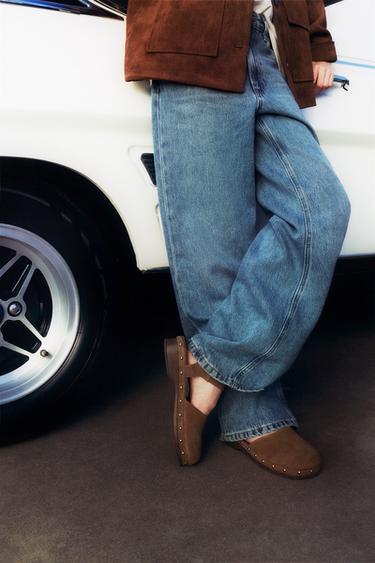 SPLIT LEATHER CLOGS - Brown by Zara - Image 5