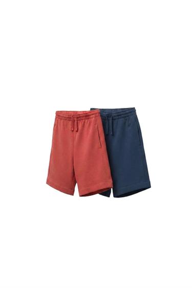 PACK DOS BERMUDAS LISAS - rojo/marino de Zara - Imagen 0