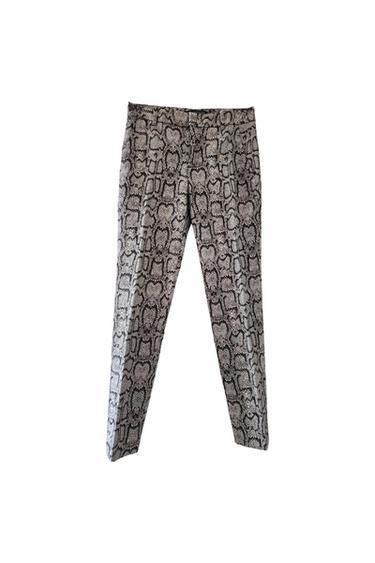 STRAIGHT FIT SNAKESKIN PRINT TROUSERS
