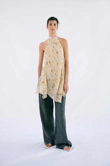 FLORAL PRINT HALTER TOP - Multicoloured by Zara - Image 0