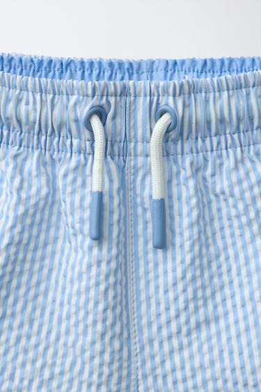 SHORT DE BAIN SEERSUCKER À RAYURES 1-6 ANS - Bleu clair de Zara - Image 2