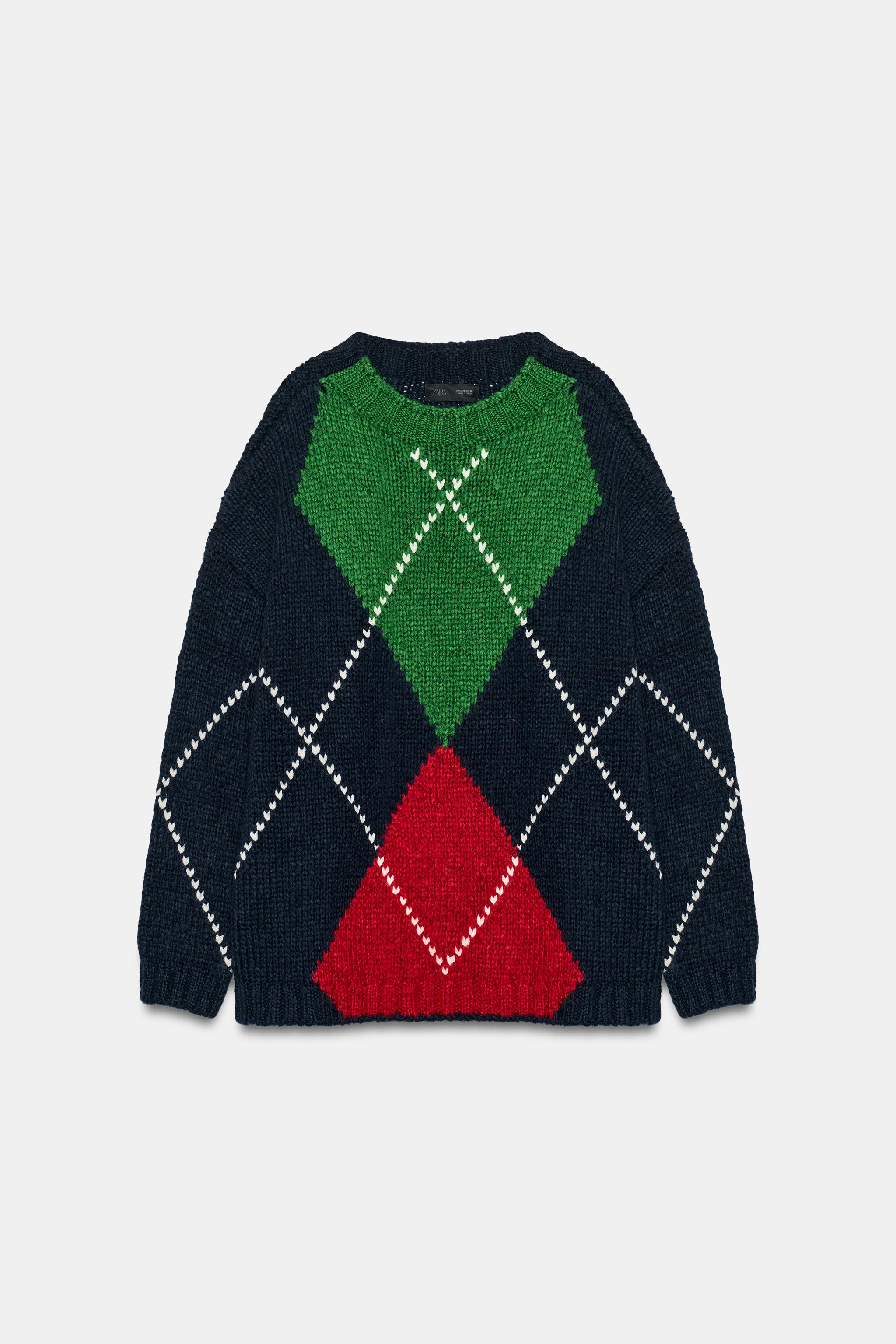 PULL OVERSIZE EN MAILLE À LOSANGES