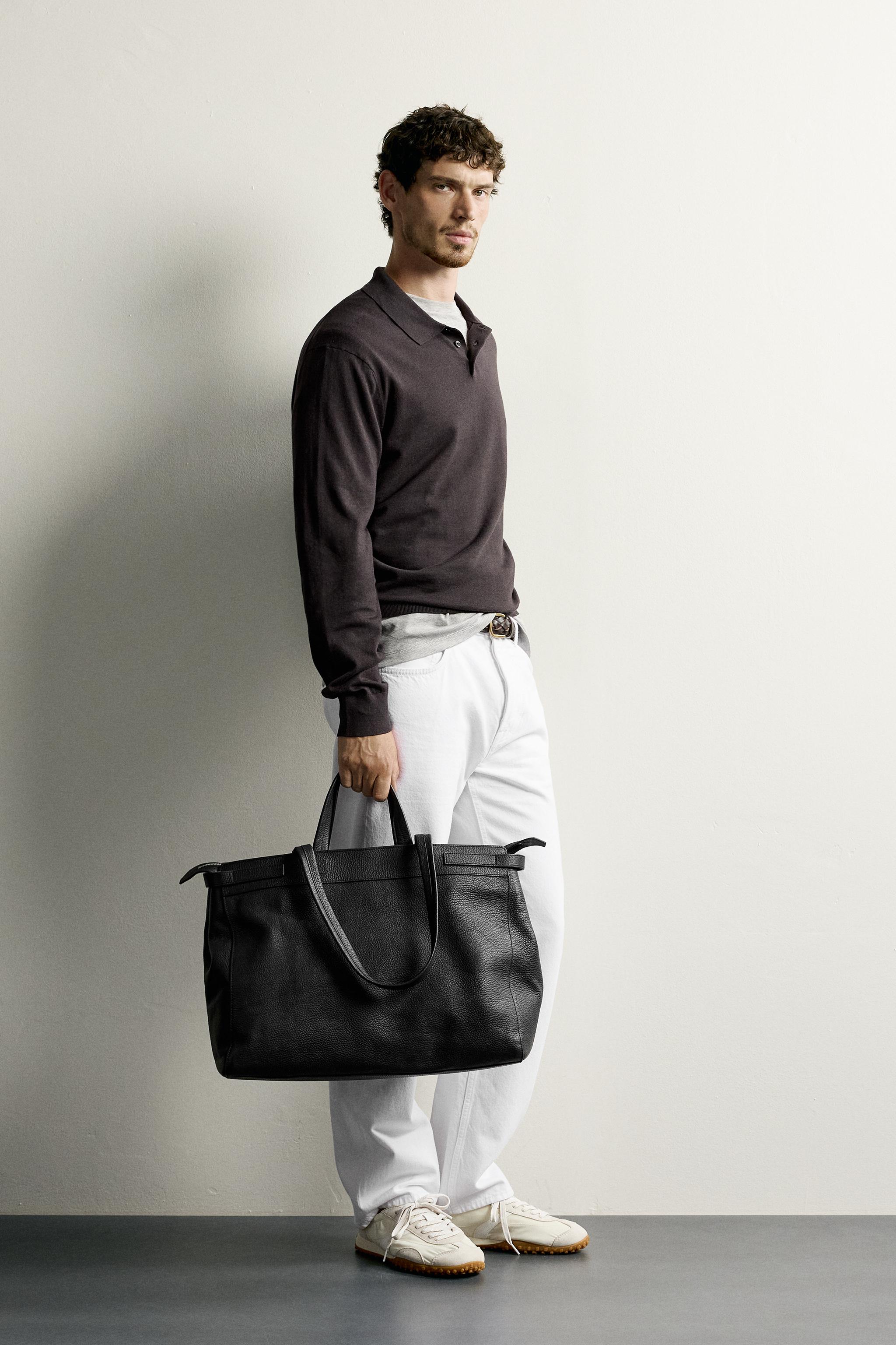 Мужские свитеры Zara COTTON BLEND LIGHTWEIGHT KNIT POLO — фото 4