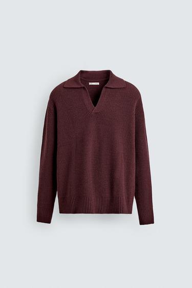POLO PUNTO PERLADO - Burgundy de Zara