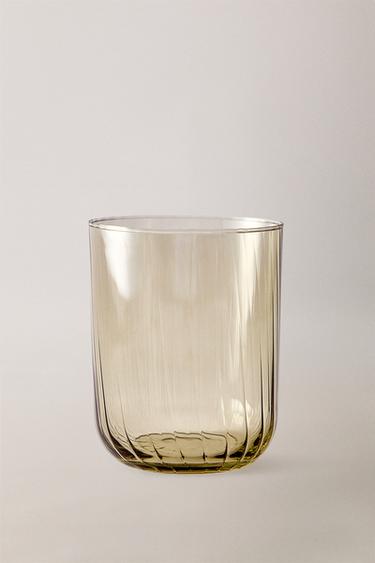 Zara GLASS WITH EMBOSSED LINES - 綠色