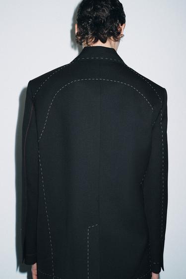 CONTRAST TOPSTITCHING BLAZER ZW COLLECTION LIMITED EDITION - Black by Zara - Image 2