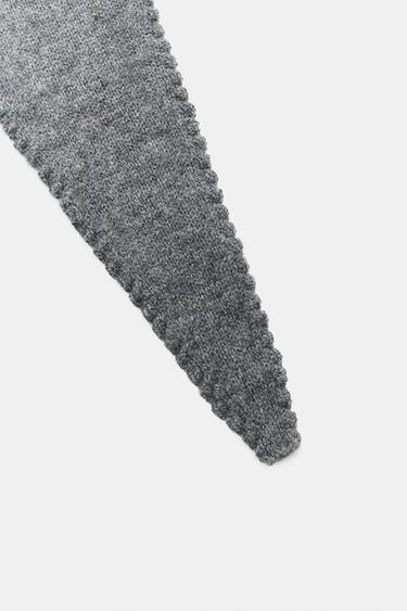 FOULARD 100 % LAINE - Gris de Zara - Image 1