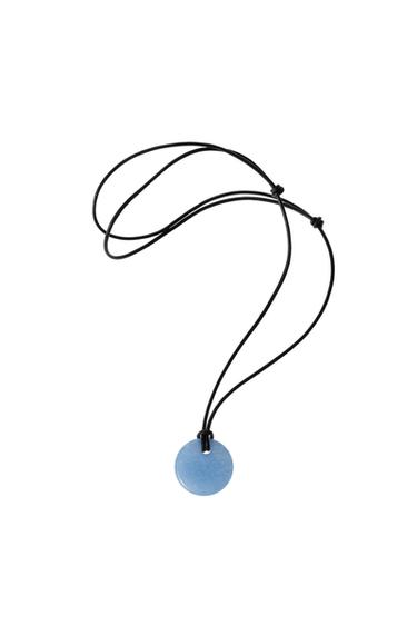 COLLAR CORDÓN ABALORIO CUARZO - Celeste de Zara