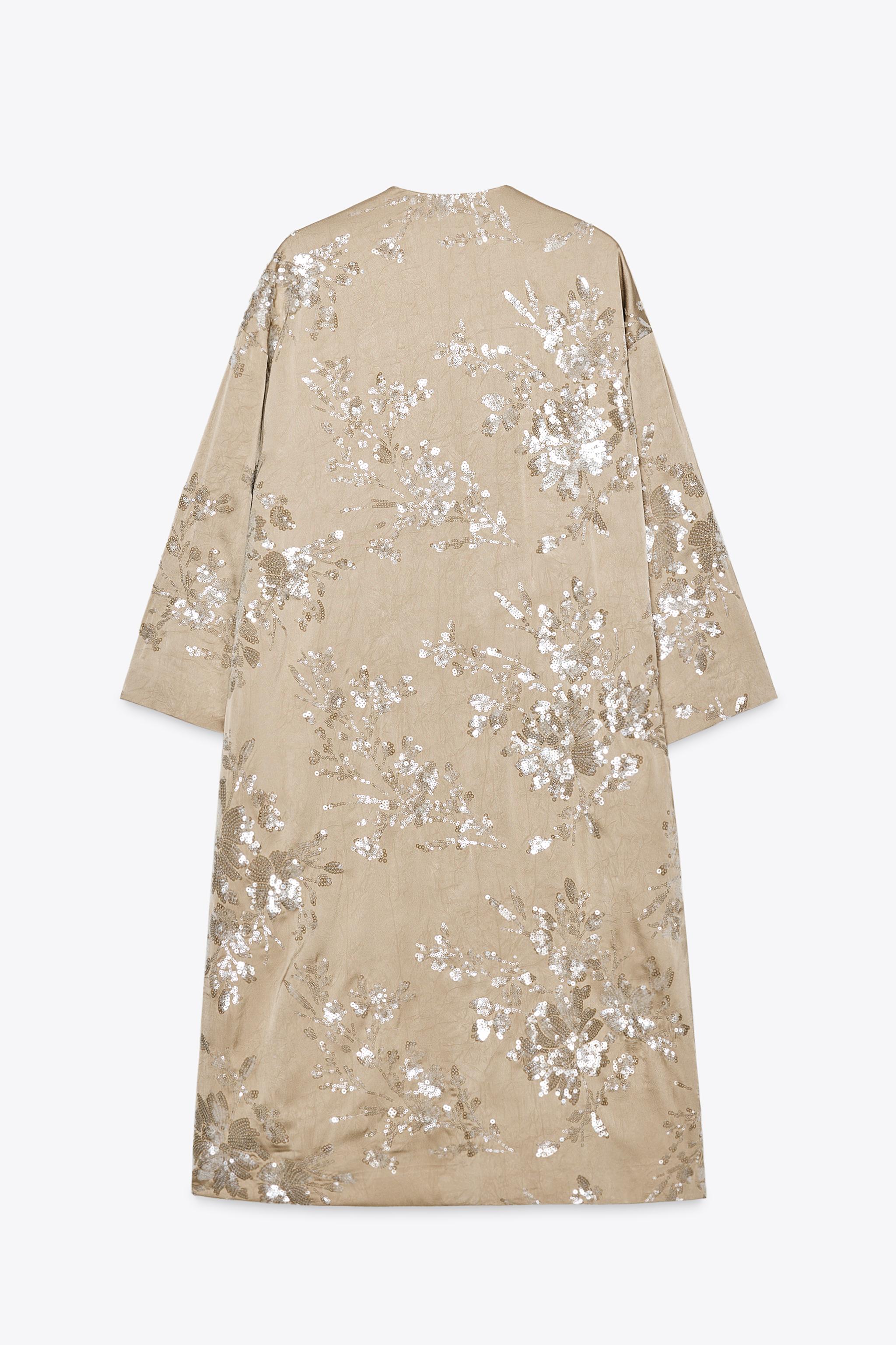 スパンコールキモノコート - ベージュ | ZARA Japan / 日本