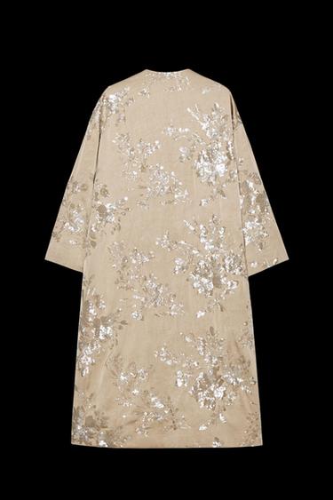 KIMONO-MANTEL MIT PAILLETTEN - Beige von Zara