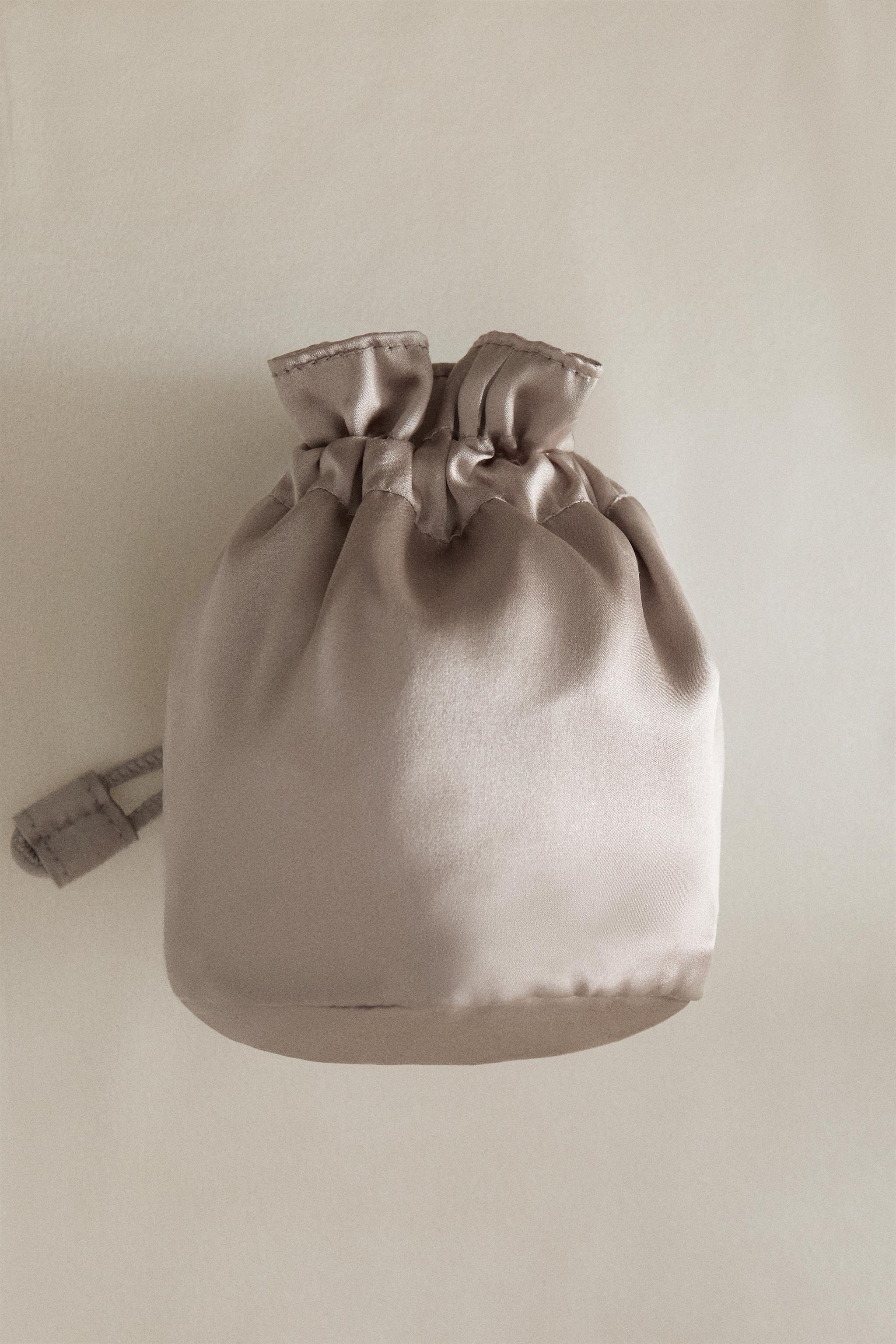 SATIN POUCH — Ecru White