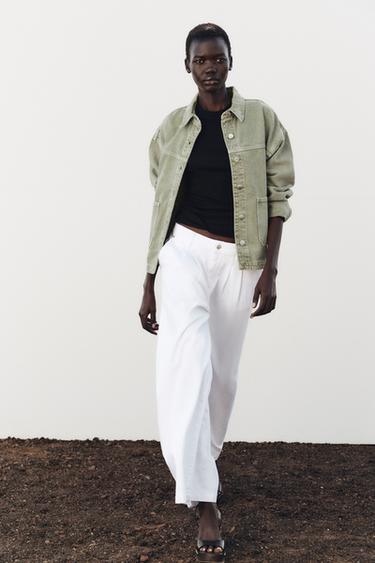 Z1975 DENIM JACKET WITH POCKETS - Khaki by Zara - Image 0