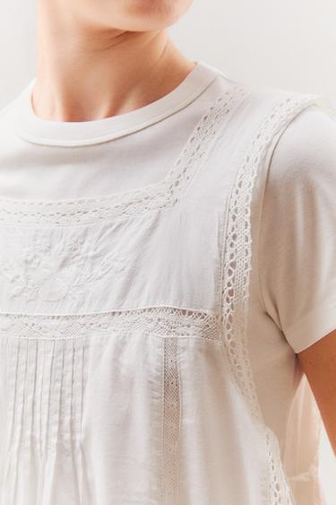 LONG TOP WITH SIDE VENTS - White by Zara - Image 6