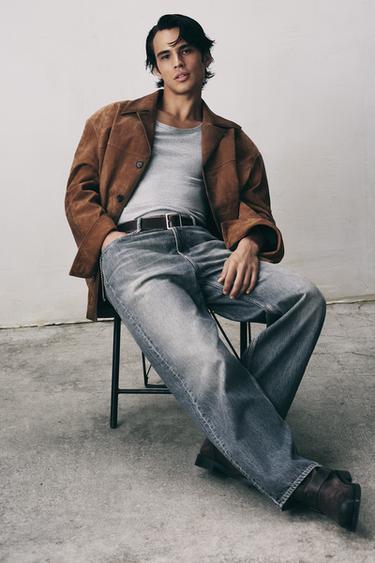 LIMITED EDITION SUEDE LEATHER JACKET - Brandy by Zara