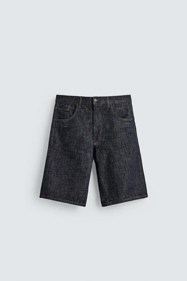 BAGGY FIT DENIM BERMUDA SHORTS - Indigo by Zara
