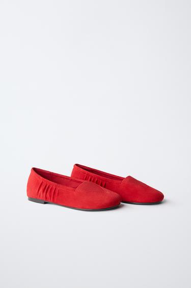 FRUIT OF THE LOOM™ LEATHER BALLET FLATS — Red 2