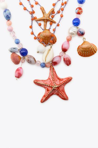 MARINE CHARM BEAD NECKLACE - Multicoloured by Zara - Image 1