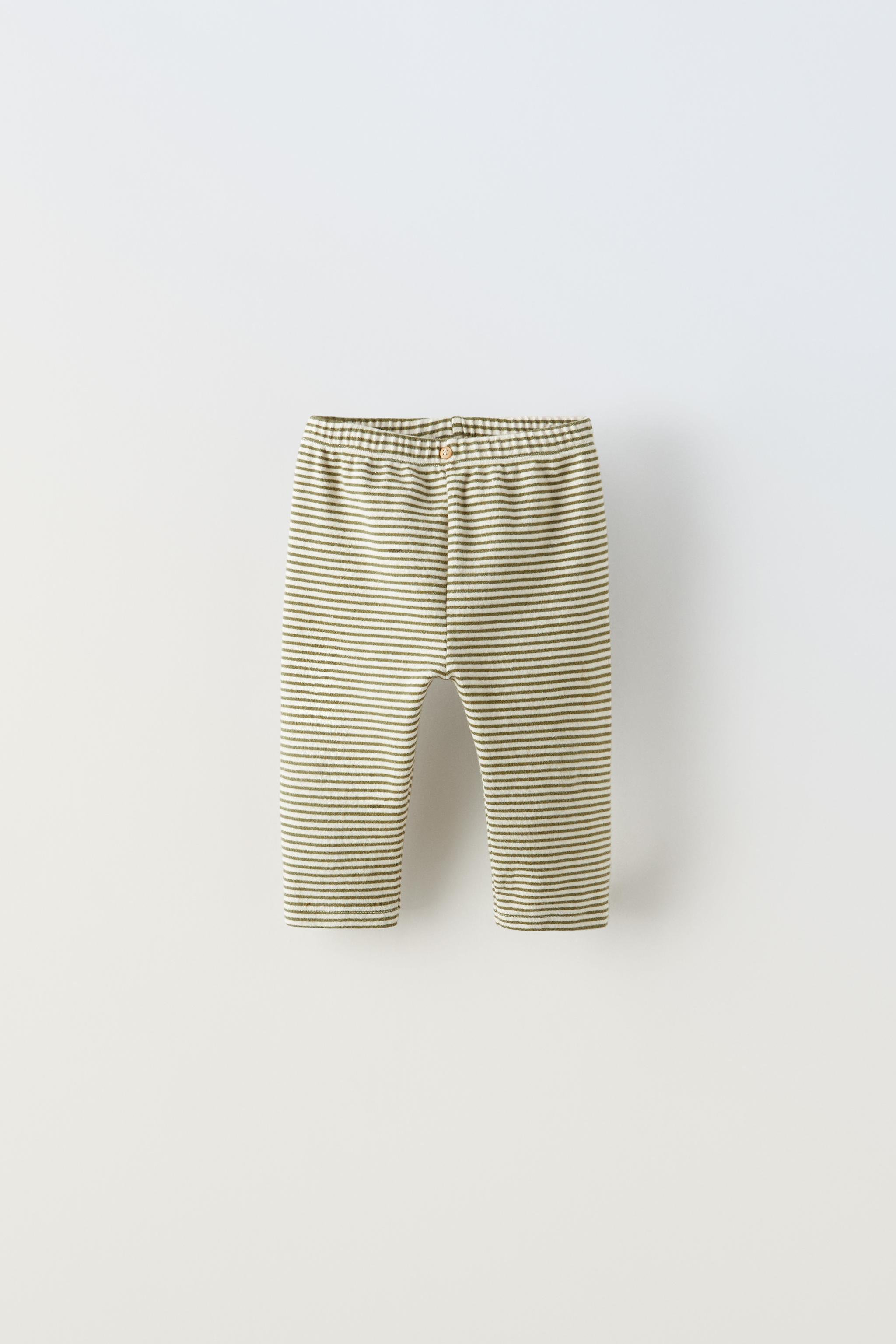 SOFT TOUCH STRIPED TROUSERS Greenish ZARA Uzbekistan