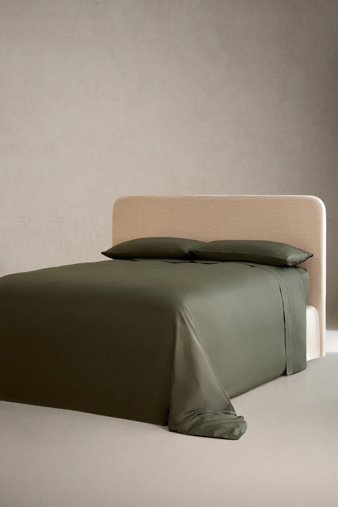 SATEEN FITTED SHEET | 40 CM HIGH (300 THREAD COUNT) — Khaki