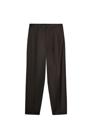 QUẦN XẾP LY ZW COLLECTION - Màu nâu đậm từ Zara