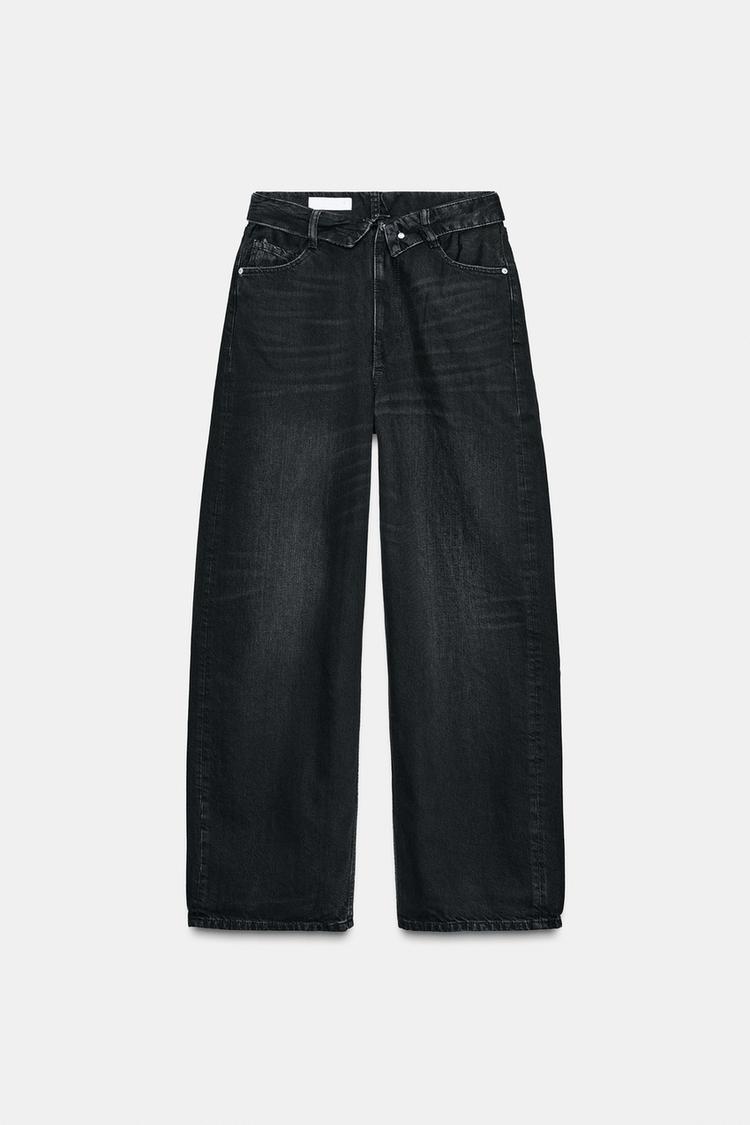 TRF MID-WAIST FOLDED WAIST JEANS