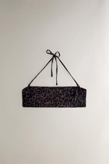 TOP BIKINI DA SPIAGGIA STAMPA ANIMALIER - Leopardato di Zara