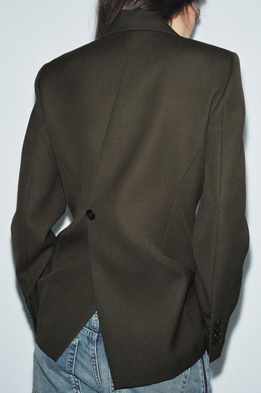 BLAZER ENTALLADA ZW COLLECTION LIMITED EDITION - Khaki oscuro de Zara