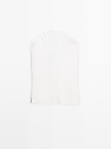 Zara Hooded alpaca blend bib - White - Image 0
