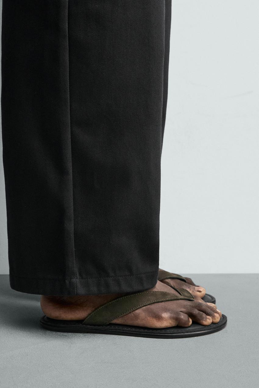 LEATHER STRAP SANDALS - Green | ZARA United States display picture 2