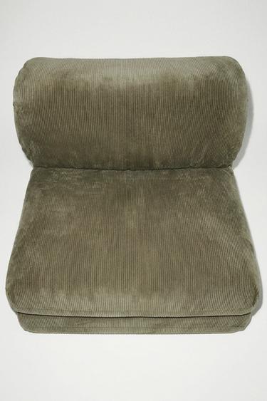 CORDUROY FOLDING LOUNGE CHAIR — Green 1