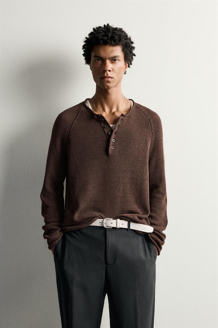 REGULAR FIT HENLEY JUMPER