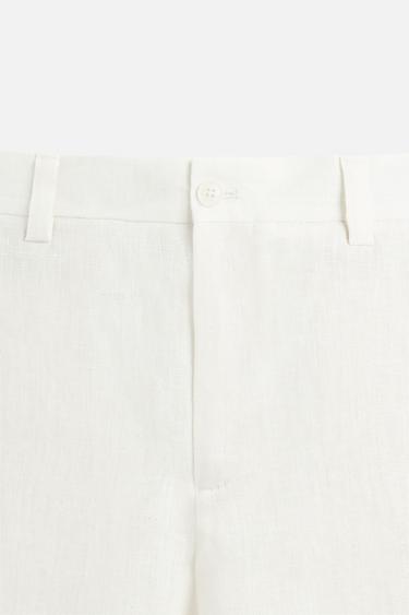 PANTALON DE COSTUME 100 % LIN - Blanc de Zara - Image 7