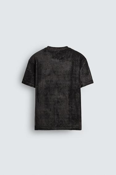 WASHED TEXTURED T-SHIRT - Dark grey by Zara - Image 6