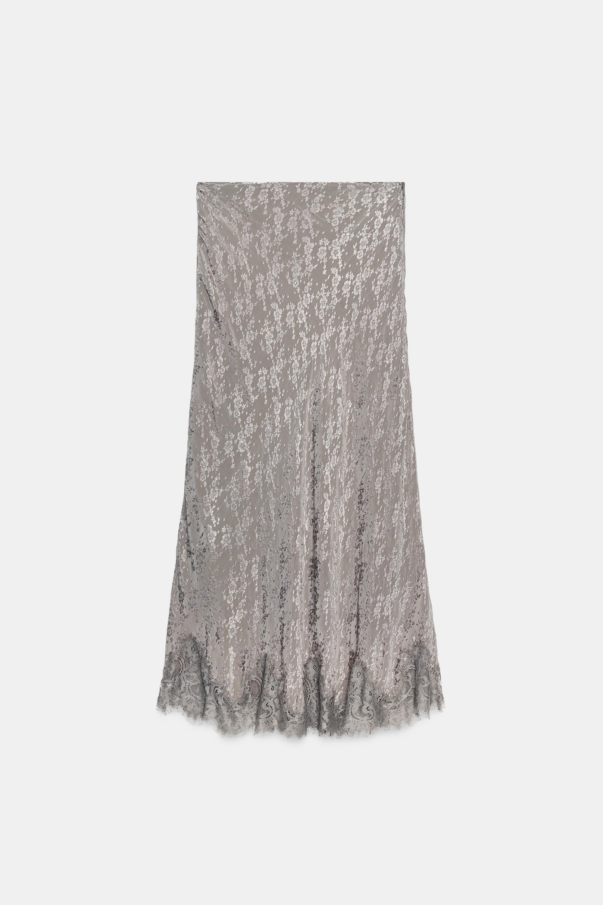 jupe jacquard dentelle ZW COLLECTION avec Zara