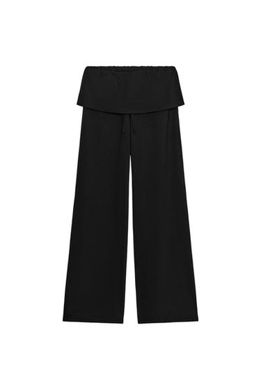 HEAVY COTTON SASH TROUSERS - Black by Zara